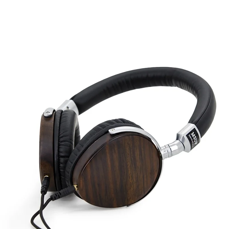 Оригинальные шумоизоляционные наушники MSUR N350 металлические Hi Fi с деревянным