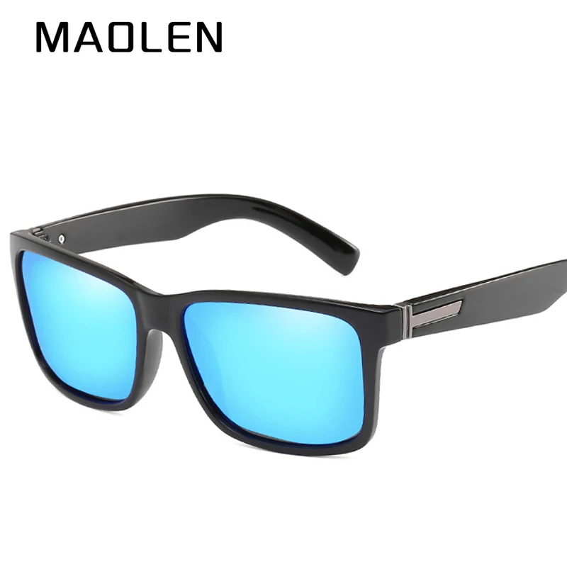MAOLEN Polarized Sunglasses Men Reflective Coating Square Sun Glasses Women Brand Designer UV400