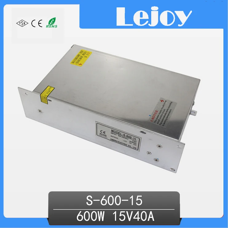 

S-600-15 SMPS 600W 220V AC To 15v DC 40A LED Lighting Single Output Switching Mode Power Supply