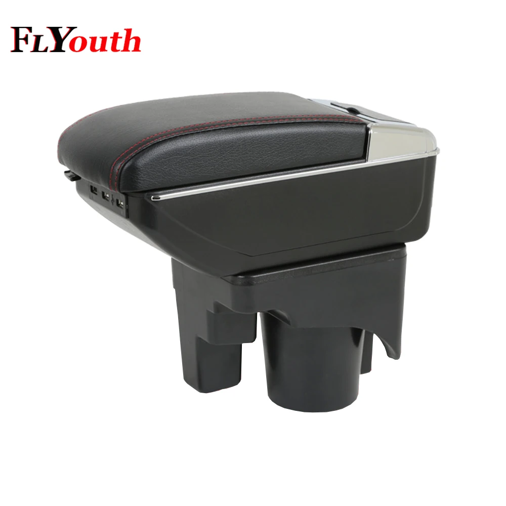 

For Volkswagen Mk5 Golf Mk 5 6 2005-2011 Armrest Box USB Charging Heighten Double Layer Central Store Content Cup Holder Ashtray