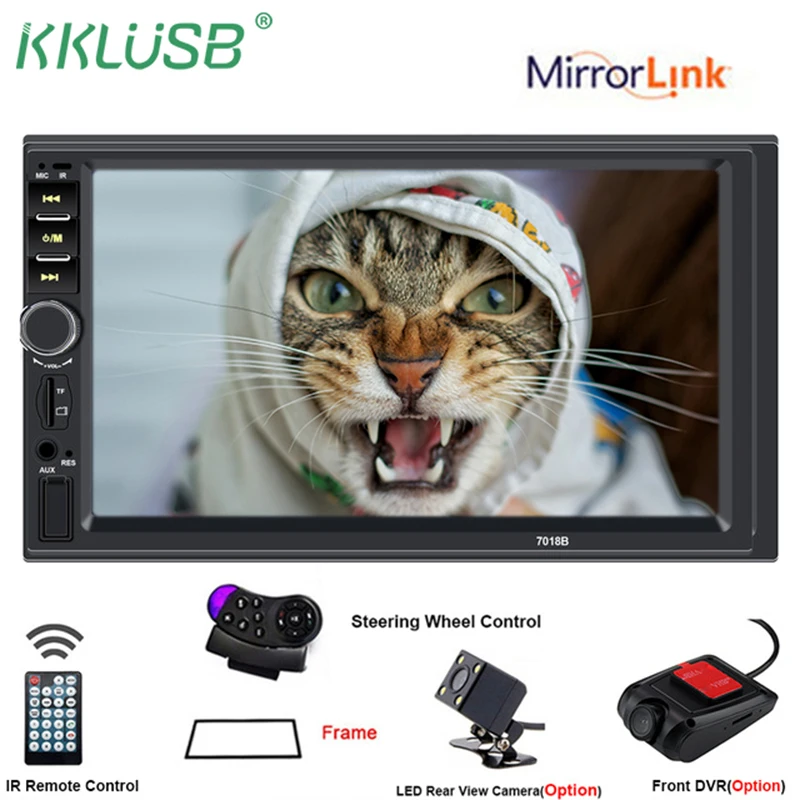 2 din Авторадио Bluetooth Mirrorlink Автомобильная стерео 7 &quotHD MP5 авто мультимедийный плеер