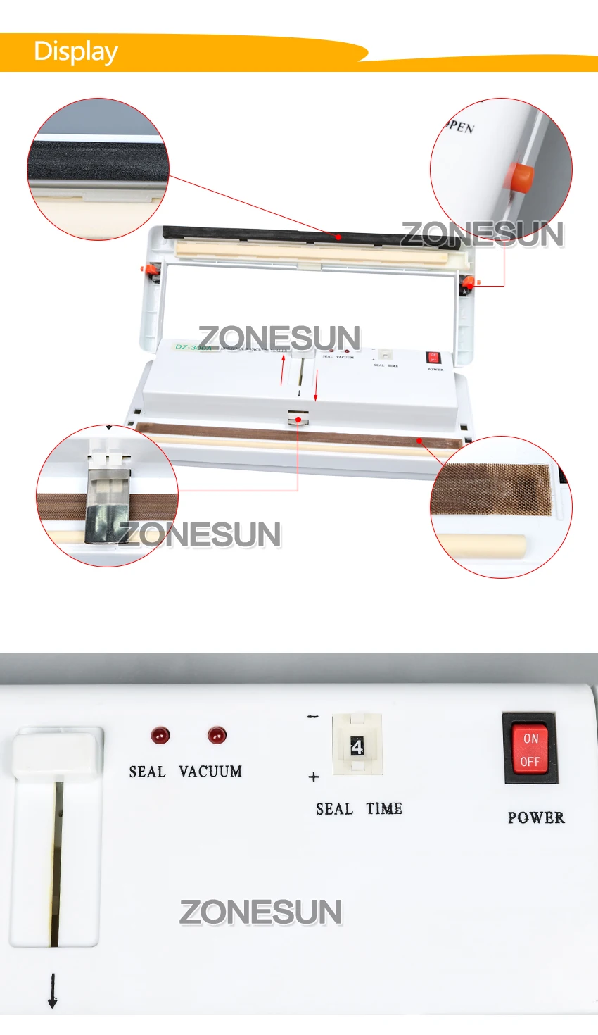 ZONESUN DZ-300A запайки вакуумный упаковщик пищевая вакуумная пластиковый мешок алюминиевые мешки вакуумный упаковщик упаковочная машина