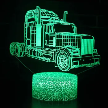 

Super truck theme 3D Lamp LED night light 7 Color Change Touch Mood Lamp Christmas present Dropshippping