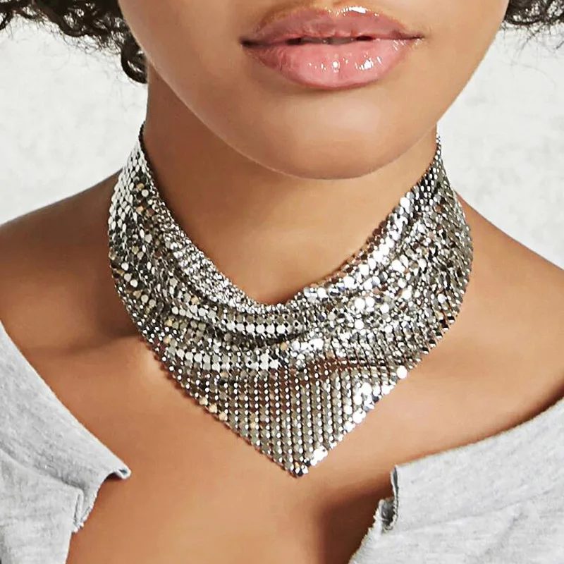 

African Bohemian Beaded Bib Statement Necklace For Women Collar Choker Necklace Maxi Party Gypsy Jewelry bijoux luxe femme