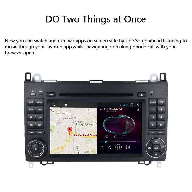 Top 7Inch IPS Android 8.0 8-Core Car Radio Stereo GPS Navi for Mercedes Benz A Class W169 2004-2012 B200 B Class 4G RAM 32G ROM 4G 3