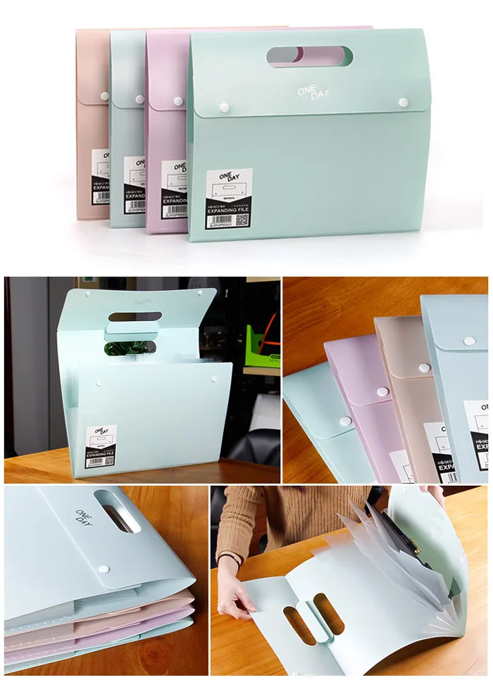 Корейская цветная серия, папка для файлов, 6 индексных слоев, обучение работа для документов, расширяющийся кошелек, органайзер, сумка с ручкой, расширяющийся кошелек