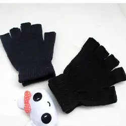1 шт. новые женские мужские хлопковые перчатки мягкие полупальчиковые перчатки зимние теплые, вязаные милые зимние варежки без пальцев