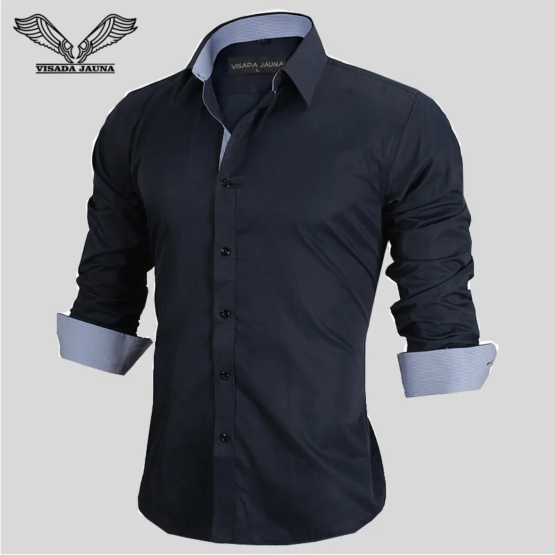 European size 2017 spring men's shirts long sleeved business casual