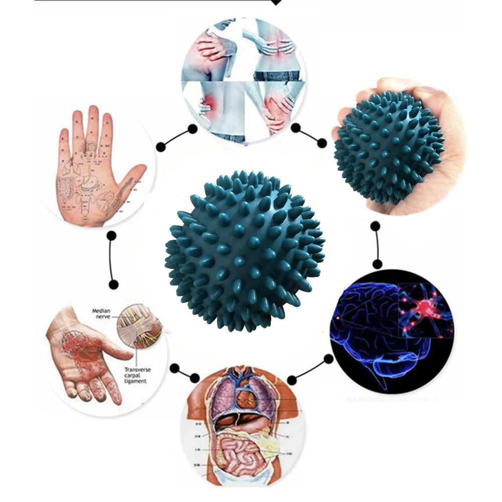 8,5 см шиповатый Массажный мяч триггер точка Спорт Фитнес рука ноги облегчение боли подошвенный фасциит Reliever Ежик