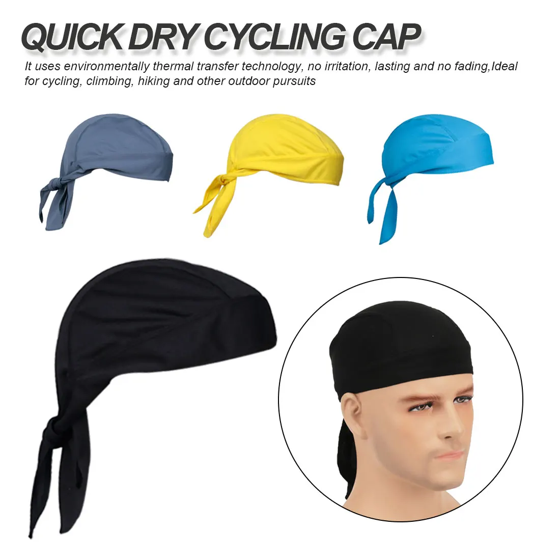 

Outdoor Pure Cycling Cap Head Scarf Headscarf Headband Summer Men Running Riding Bandana Ciclismo Pirate Hat Hood