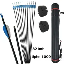 

12pcs Spine 1000 32" Carbon Arrows for Arco Recurve Bow Compound Entertainment Outdoor OD 6mm