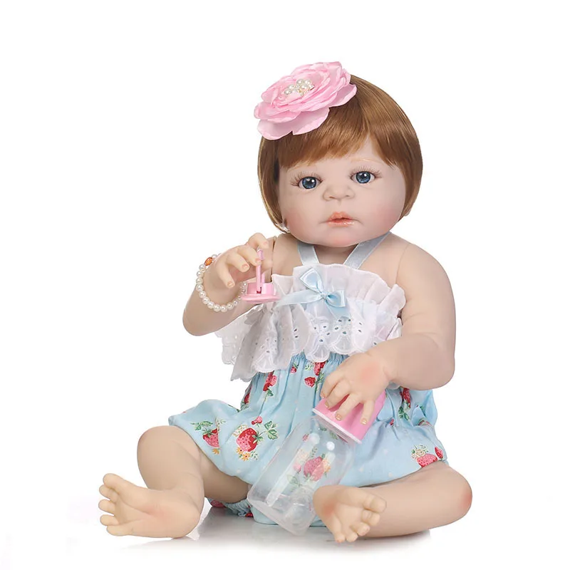 

56cm Reborn Doll Full Vinyl Jointed Lifelike Baby Kids Toy Playmate Photography Props M09