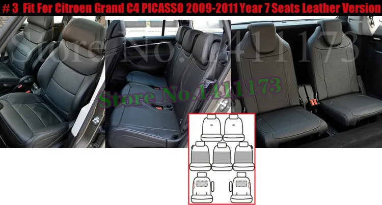 Cartailer – protecteur de siège de voiture en cuir PU, pour citroën C4  Grand Picasso, housses de sièges et accessoires de support - AliExpress