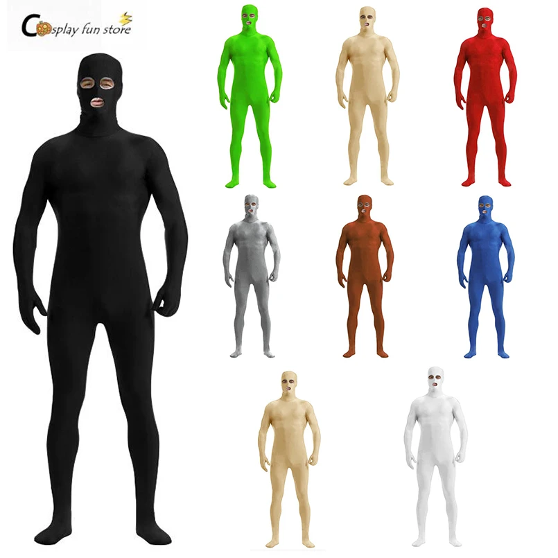 Cosplay&ware Zentai Suit Open Eyes And Mouth Skin Catsuit Halloween Costumes Unisex Unitard Customized Stage Dance Wear -Zentai shop online