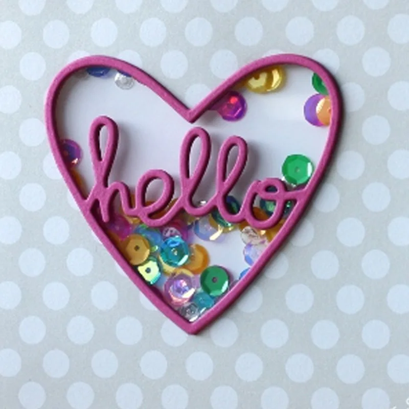 Штампы штампы для скрапбукинга Hello Heart металлическая штамповка вырезания