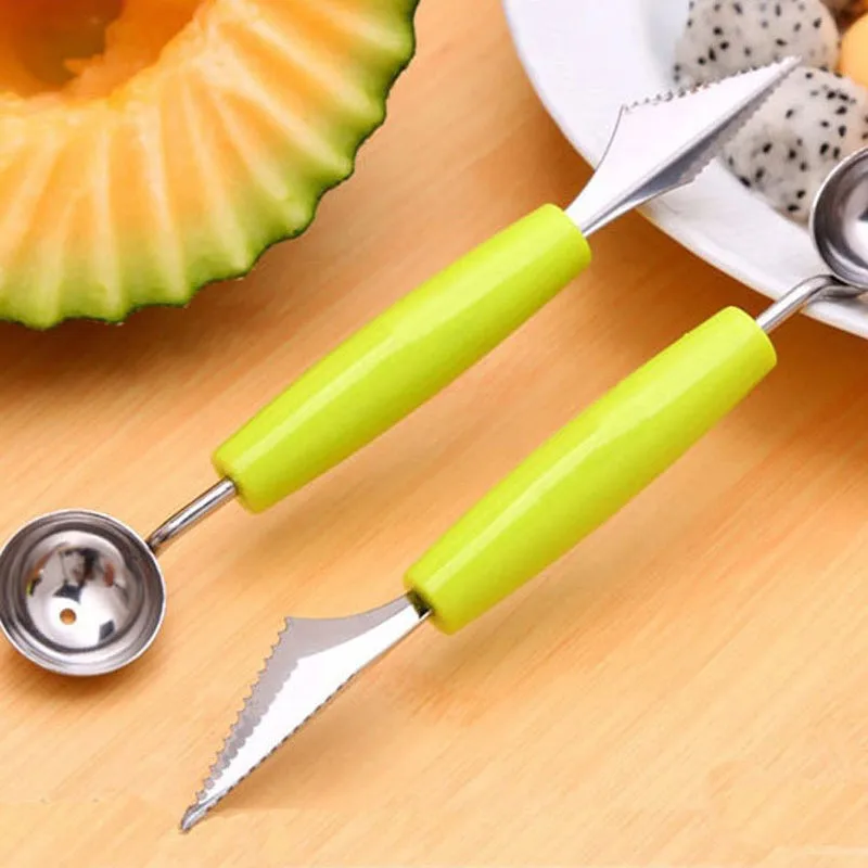 Double End Multi Function Stainless Steel Fruit Baller Carving Knife