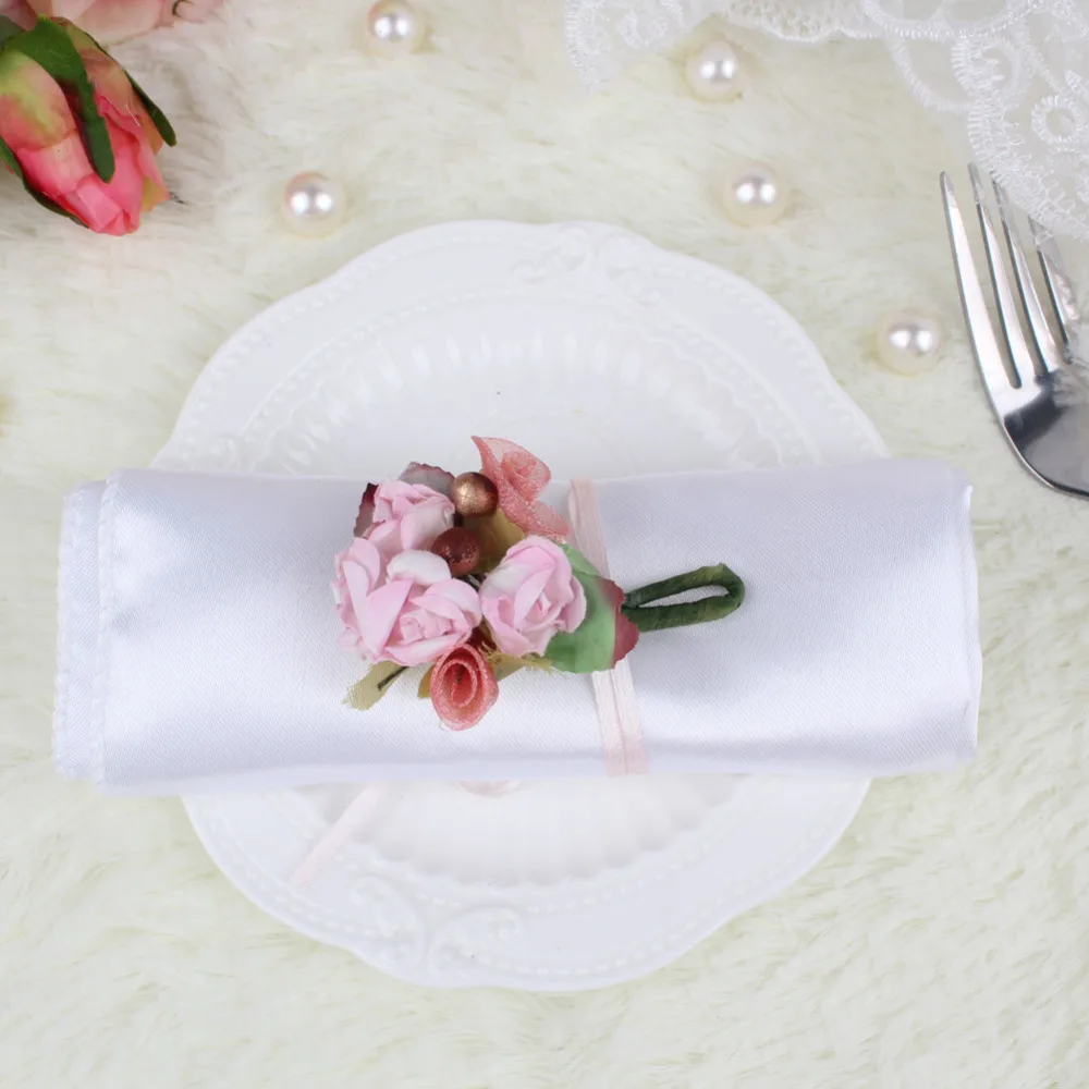 Ourwarm 10pcs Colored Wedding Satin Table Napkin 30*30cm Wipe Table