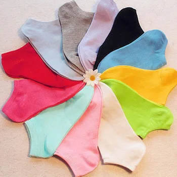 

6 Pairs Casual Cute Women Socks Short Color Dot Cute Art Socks Female Thin Ankle Cotton Happy Socks Women Short Sock for Girls