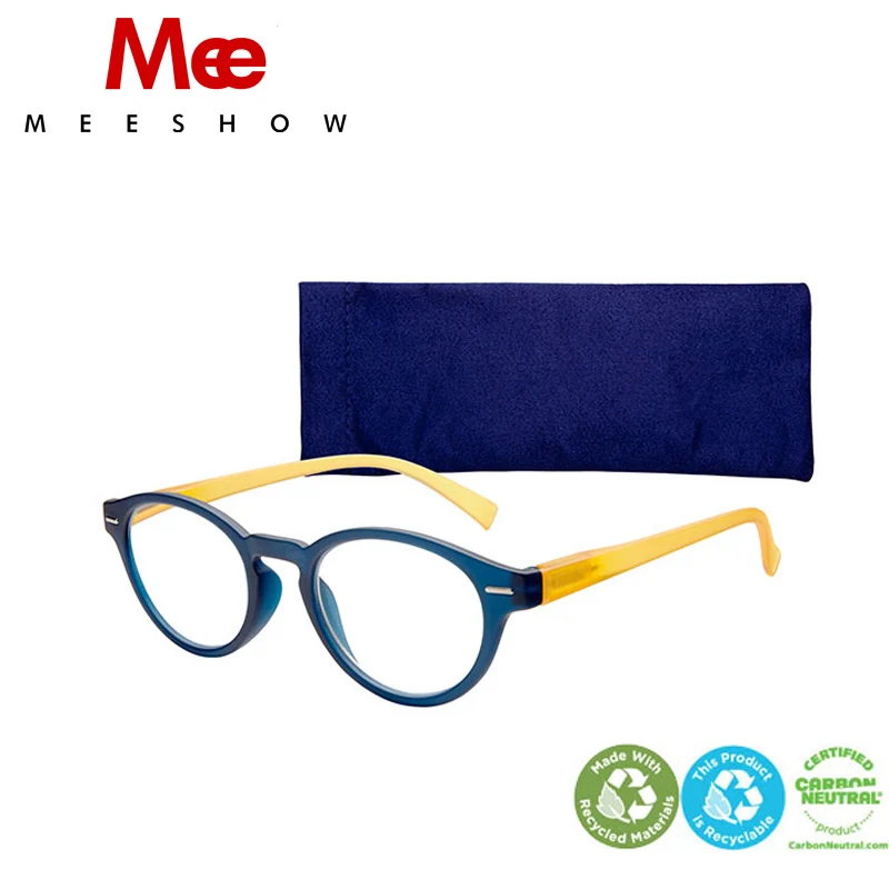 

2019 cat eye Reading Glasses +1.0 to +3.0, Blue stylish and colorful classic youthful round women reading glasses with case