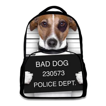 

Men's Backpack School Bags for Teenage Casual Travel Bags PU Felt Fabric Animal Dog Printing 15.6 Inch Laptop Backpack Rugzak