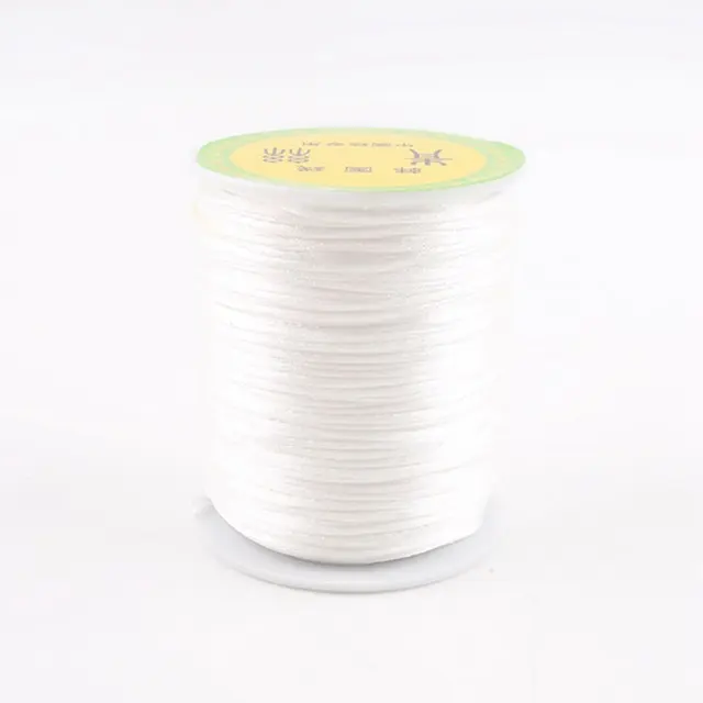 1pc 1mm 80m Satin Silk Rope Nylon Cord Colorful Baby Teether Accessories Teething Necklace Rattail Cord DIY Tool Toys Baby White75M