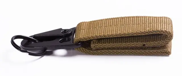 1PC  Carabiner High Strength Nylon Key Hook MOLLE Webbing Buckle Hanging System Belt Buckle Hanging Camping Hiking Accessories khaki