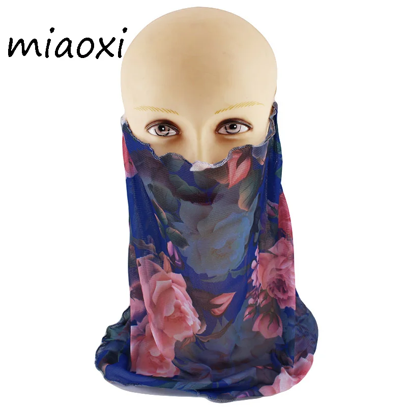 

miaoxi New Fashion Rayon Mask Summer Girl Windproof And Sand Stop Face Hood Beauty Floral Warm Masks Scarf Girls Visor Sale