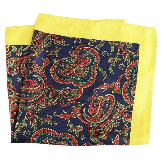 PH019 Pocket Square Портной Смит Роскошные 33X33 см большой платок Пейсли Цветочный горошек карманные квадраты из микрофибры трафаретной печати мужские носовые платки - Цвет: PH019 Pocket Square