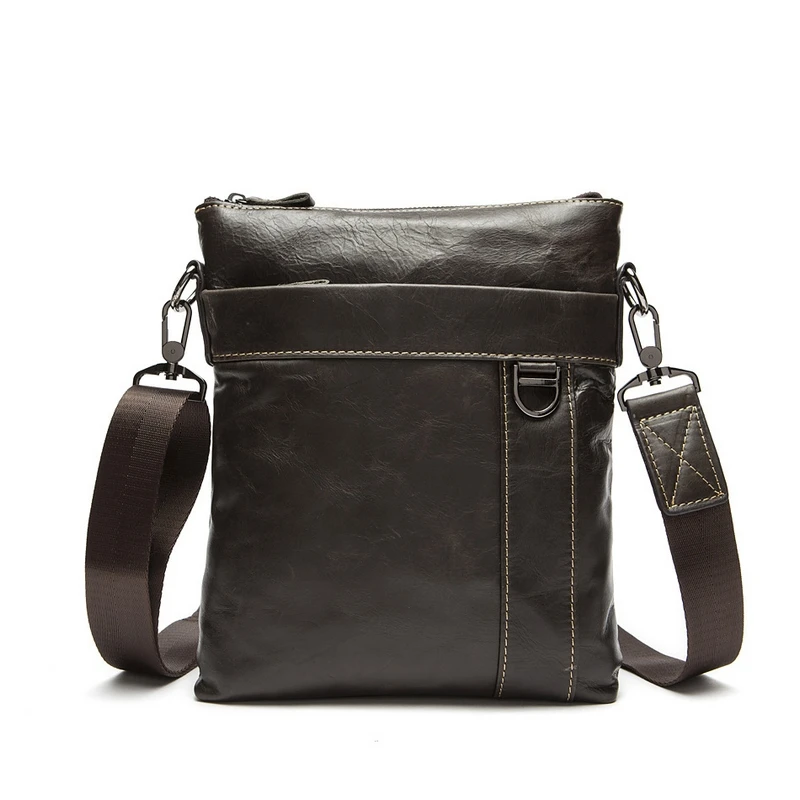 New Soft Genuine Leather Men Flap Crossbody Bag For Man Fashion Cowhide Shoulder Men Handbag Casual