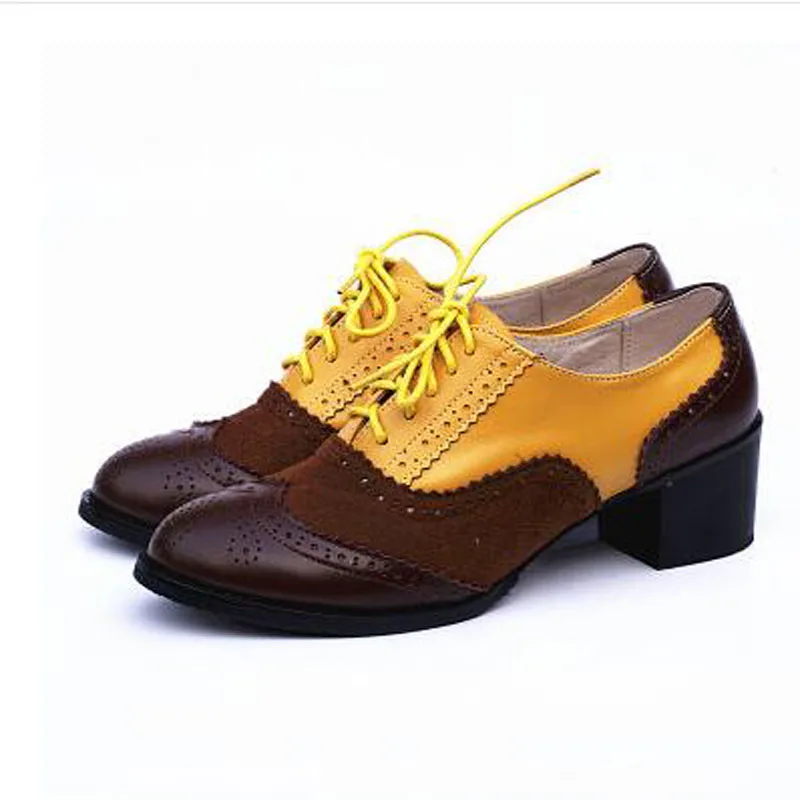 Rond Femmes Up En Brown Plat silver Dames Pink yellow Chaussures Richelieus Cuir White Blue Purple Lace Chaude Oxford White silver Angleterre Style Purple Richelieu Pour Pink Vente Véritable Mode Bout green 5v1x8Pq