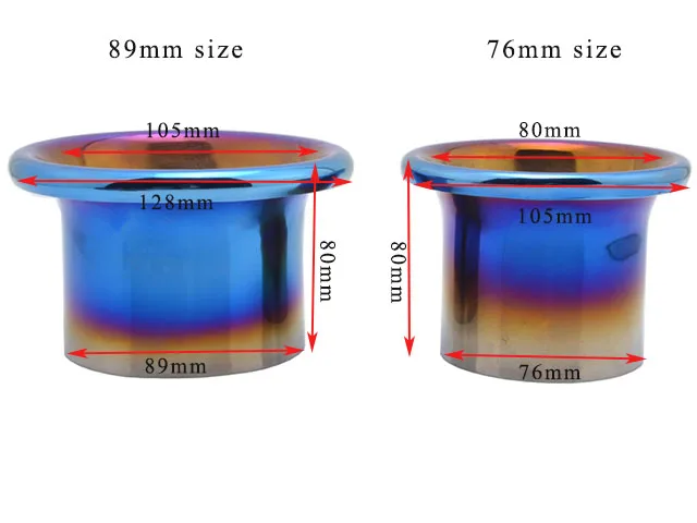 89 мм Воронка впускного воздуха Система холодного воздуха турбо рога Воронка 102 мм 4 дюйма нержавеющая сталь титан синий