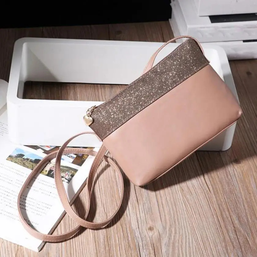 2017 pu leather Sequined handbag shoulder bag messenger bag Day clutch Chain bag small bag women clutches Nov22