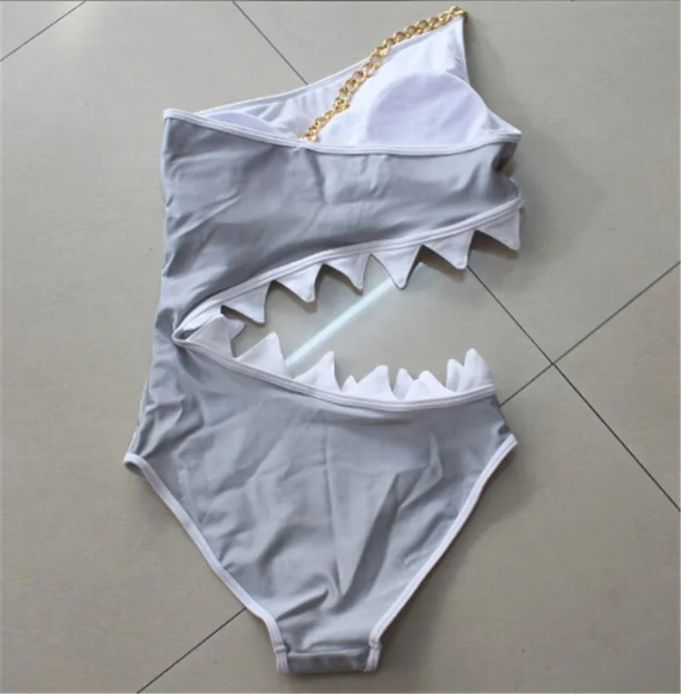 Женский сексуальный купальник на одно плечо, купальник с вырезом в виде акулы, монокини, бикини, цельная пляжная одежда, maillot de bain une piece XL