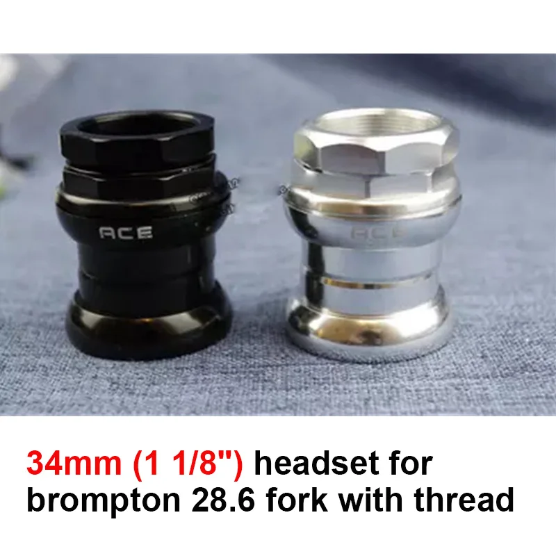 

34mm 75g Ultralight Bicycle External Headset For Brompton 1 1/8" (28.6mm) Fork Bearings Headset with Thread