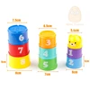 9PCS Educational Baby Toys 6 Month+ Figures Letters Foldind Stack Cup Tower Children Early Intelligence 5