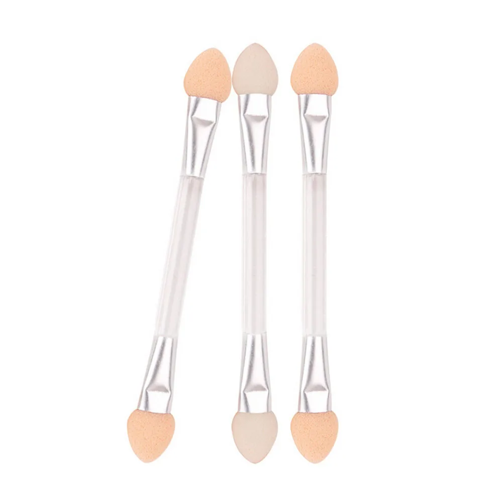 

10 Pcs Double-End Makeup Brush Disposable Dual Sided Eyeshadow Brush Oval Sponge Tip Applicators Beauty Tool Kit (White) White