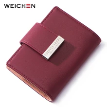 WEICHEN 20 Slots Women Card Holders Brand Designer Ladies Credit Card Wallet Female Fashion Leather Business Card Cover Case NEW