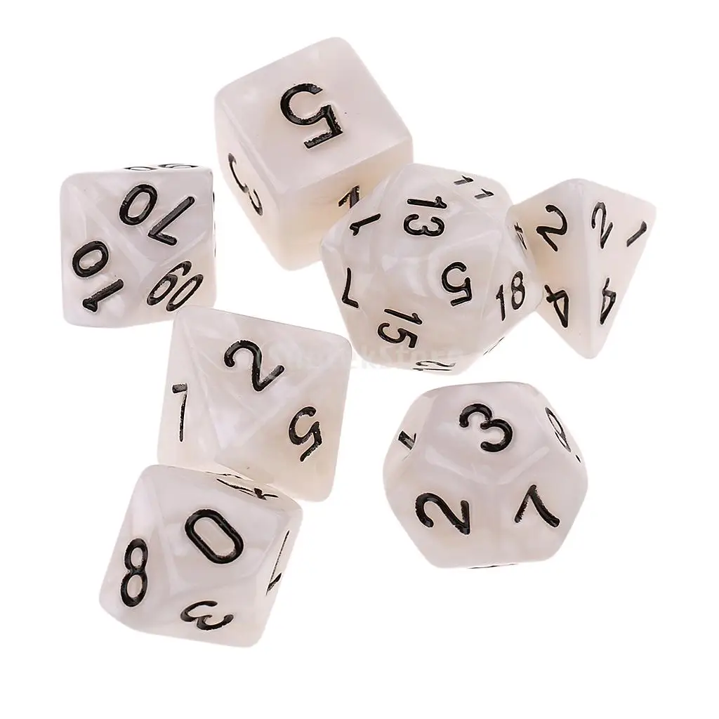 7x акриловые многогранные кубики D4 D20 кости для MTG трпг вечерние ролевая игра игры