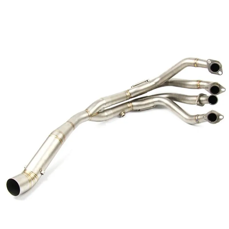 Exhaust Mid Pipe Motorcycle Exhaust Middle Link Pipe Connector Stainless Steel Replacement for Ninja ZX6R 2008‑2021 
