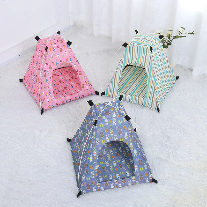 

Portable Pet Cat House Foldable Soft Print Pet Tent Kennels Dog House Bed Nest For Small Medium Pets Outdoor Indoor Pet Supplies