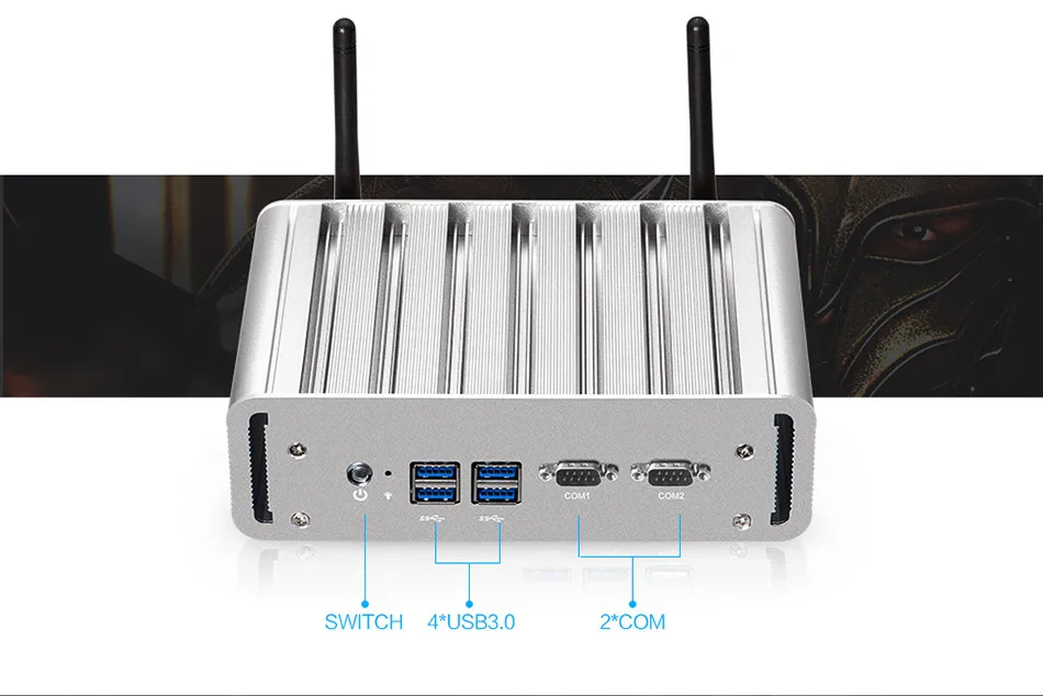 XCY мини-ПК Core i3 4010U i5 4200U i7 4500U 2 LAN 2 COM RS232 300 м WI-FI HDMI VGA безвентиляторный микро-Настольный ПК Windows 10 HTPC