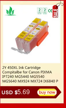 3 комплекта 450XL совместимые чернильные картриджи для Canon 451 PIXMA IP7240 Cli-451 PGI450 PGI-450XL PIXMA IX6540 IX6840 IP8740