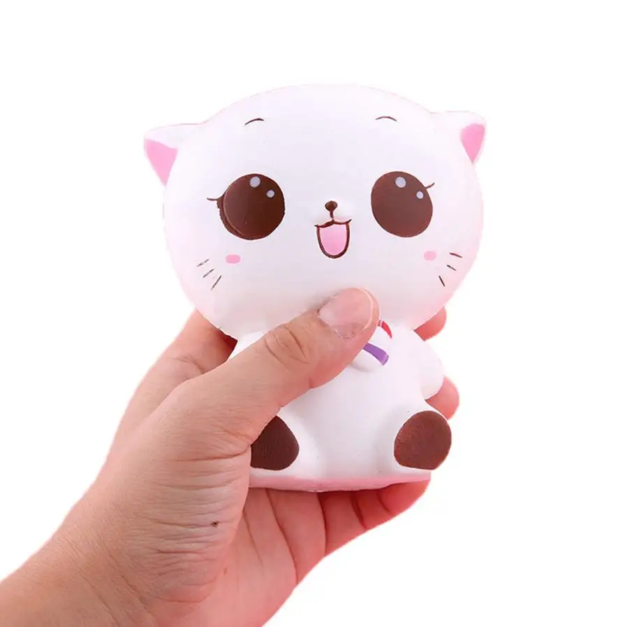 

New Arrival 2017 Squishy Kitty Cat Doll Slow Rising Soft Pinch StressReliever Kid Toy Phone Charm stress ball toys for children