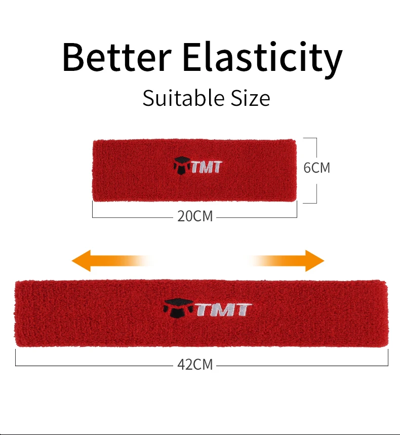 TMT высокоабсорбирующий спортивный эластичный ободок Хлопок Sweatband Yoga Hairband Бег Теннис Баскетбол фитнес Анти Пот-унисекс