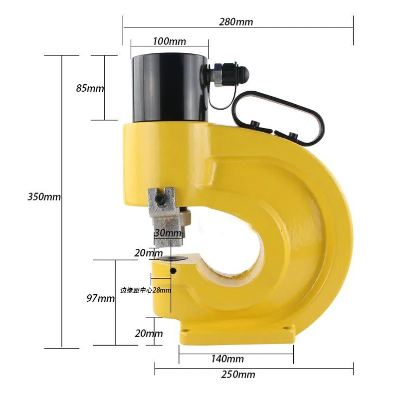 odetools ch-70 hydraulic aluminium profile punching