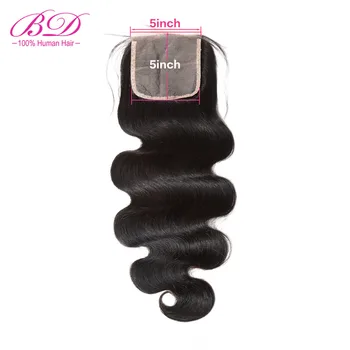 

5x5 Lace Closure Pre Plucked With Baby Hair Body Wave Brazilian Remy Human Hair Natural Hairline 5*5 Closure BD Hair