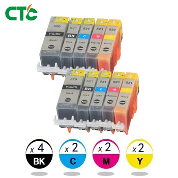 

10x Ink Cartridges PGI 520 CLI 521 for Canon PIXMA iP3600 4600 4700 MP 540 550 560 620 630 640 980 MX860 Printer with chip