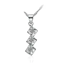 Solid 18K Gold Natural Diamond Pendant Necklace for Women – Free DHL Shipping
