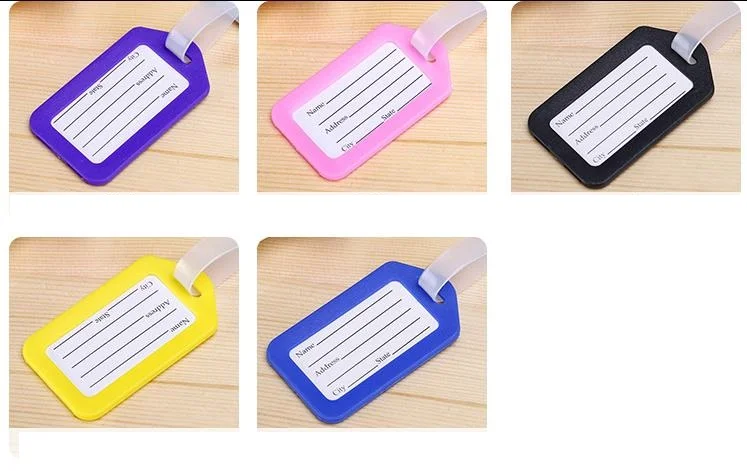 10 шт./партия, новые модные пластиковые дорожные багажные бирки разных цветов, багажные этикетки, прозрачные ремни