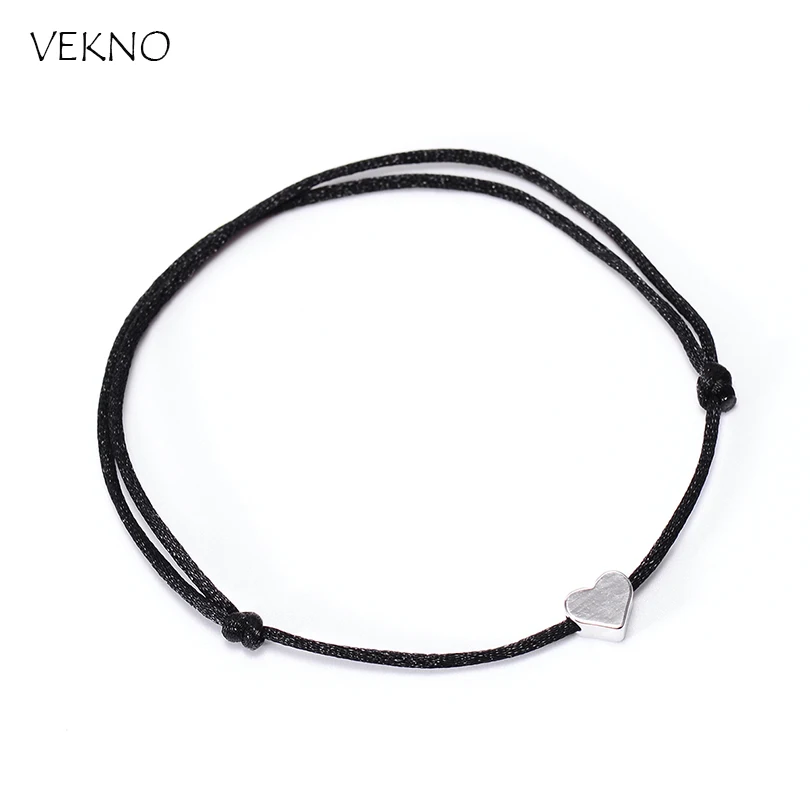 

VEKNO Lucky Crown Heart Bracelet For Women Men Multicolor Rope Adjustable String Bracelet DIY Handmade Family Friendship Gift